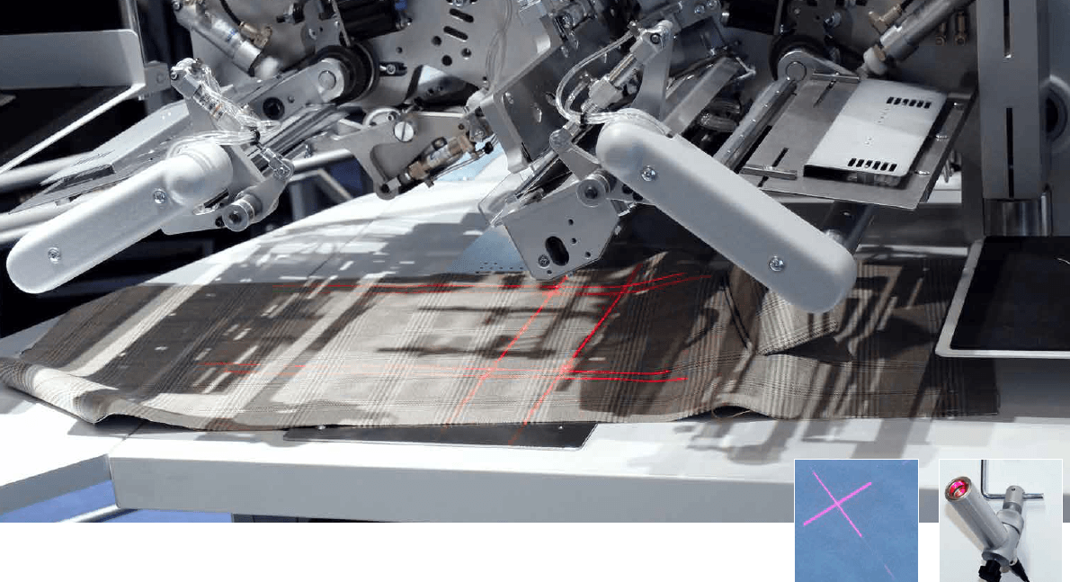 Láseres utilizados para detectar el trazado de corte de la máquina