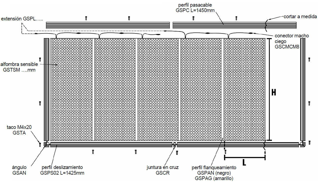 Composición de una alfombra modular