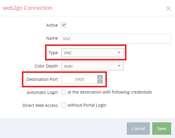 Configuración de puertos