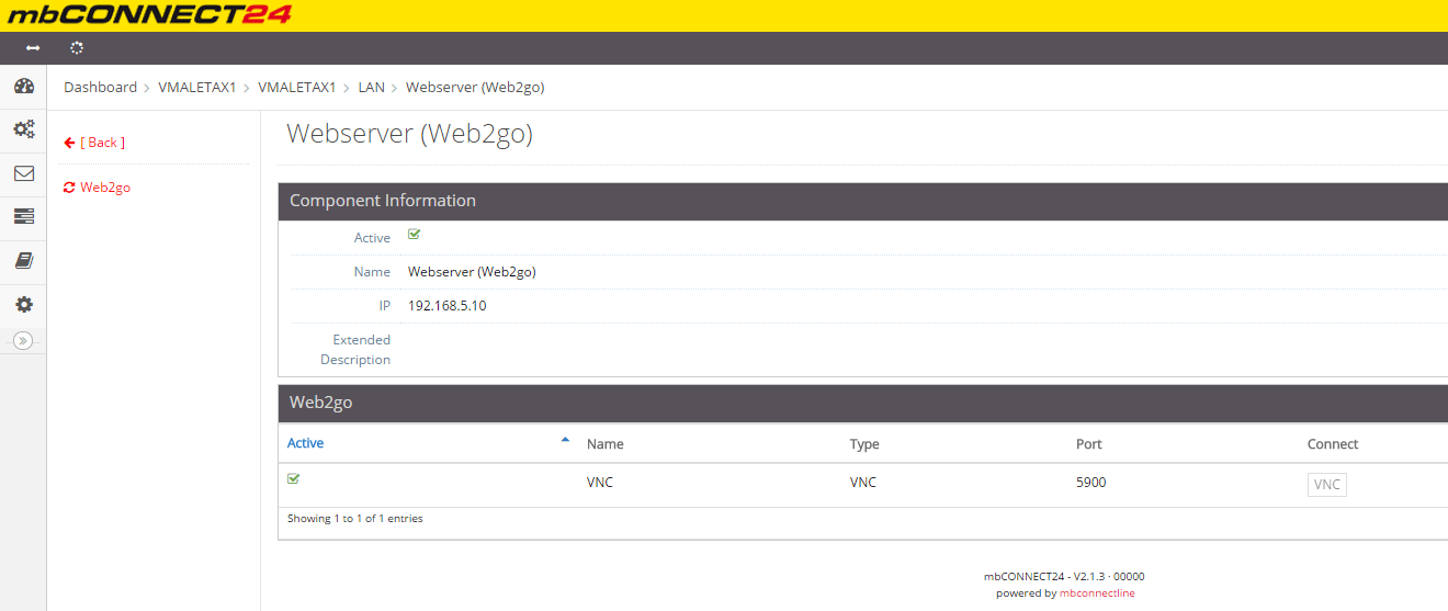 Configuración punto de conexión Web2go